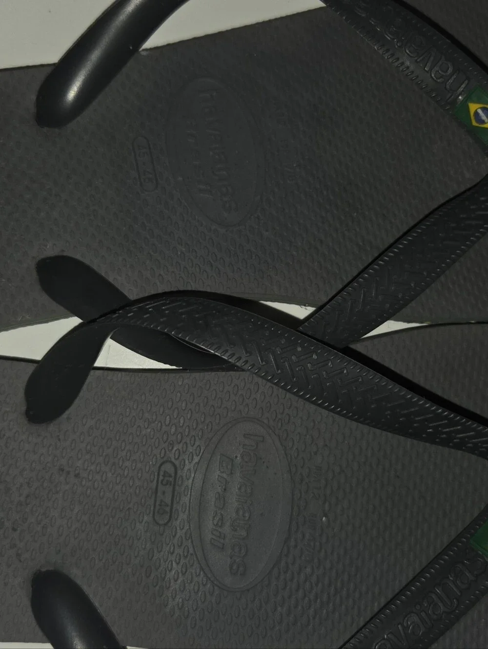 Havaianas Classic Black Flip Flops with Brazilian Flag